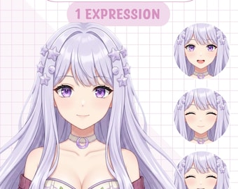 Chica PNGTuber del desierto linda / Modelo prefabricado PNGTuber de chica anime / Modelo VeadoTube / Modelo PNG Tuber lindo / Modelo Vtuber, PNG reactivo