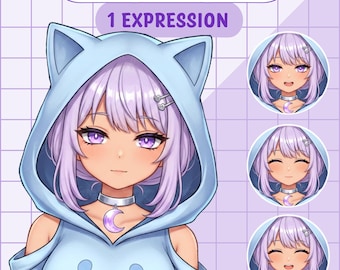 Cute PNGTuber girl | Anime Girl PNGTuber Premade Model | VeadoTube Model | Cute PNG Tuber Model | Vtuber Model, Reactive PNG, for streaming
