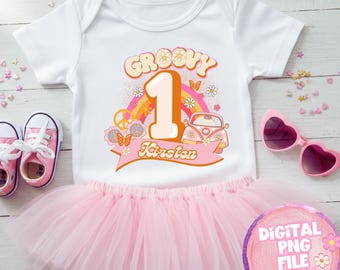 Personalized Groovy One 1st Birthday PNG SVG Template (Digital Download)