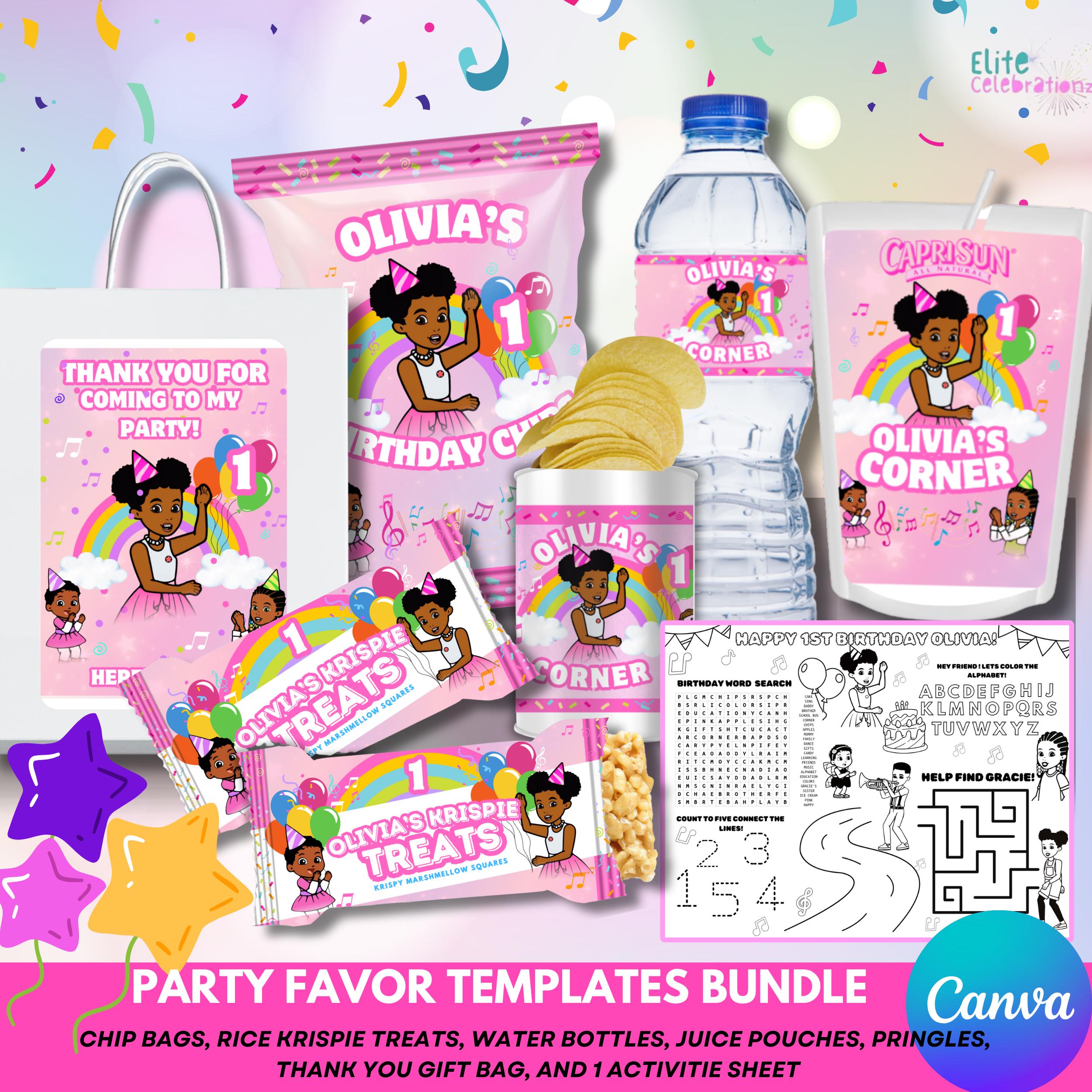 Gracie's Corner Party Bundle -DIY Editable Templates - Edit in Canva ...