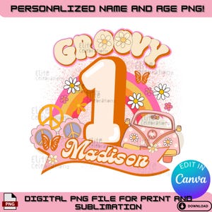 Groovy Png | Ein toller Geburtstag | Groovy 1 PNG | Retro Erster Geburtstag Sublimationsdesign | Ein Groovy Baby Clipart