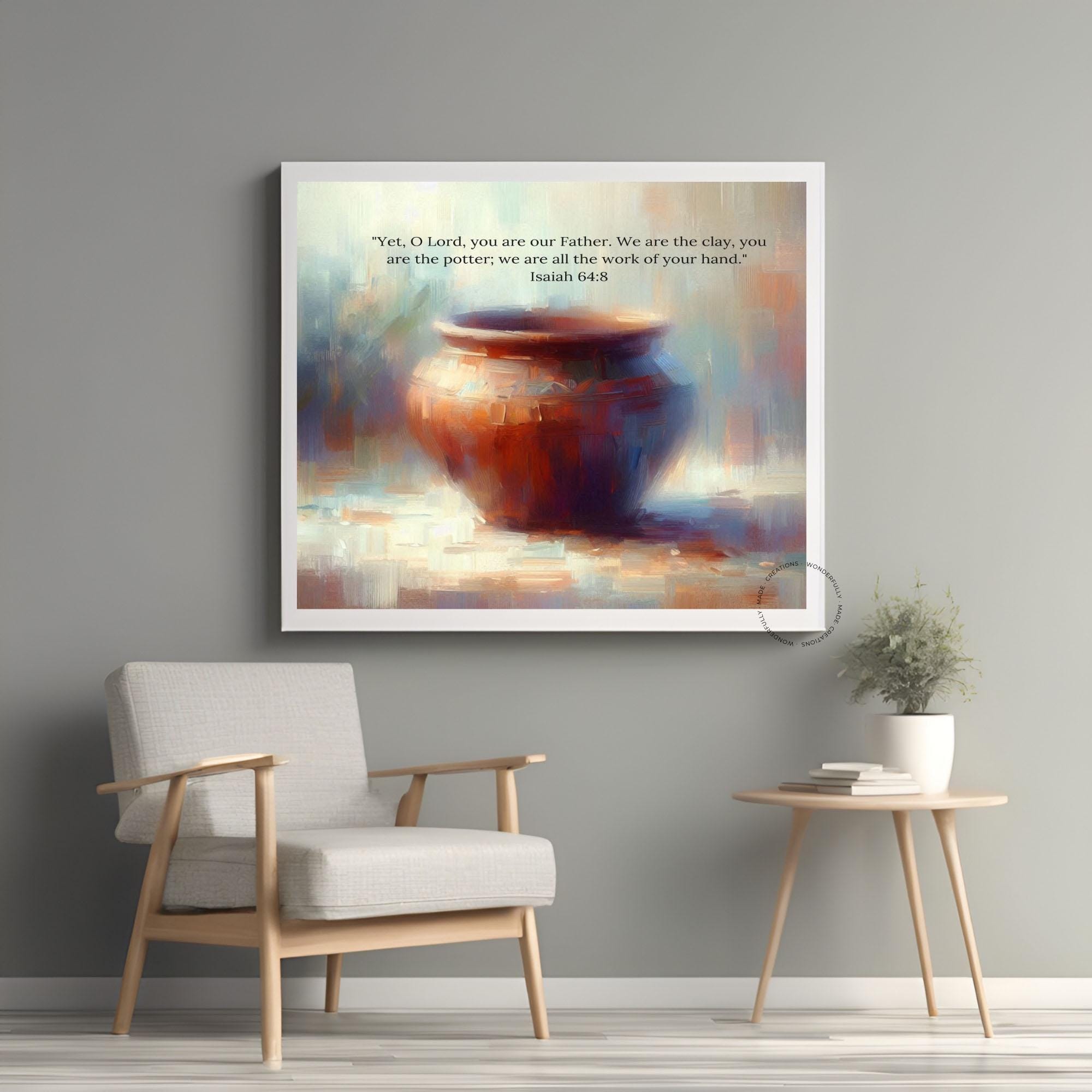 Clay in the Potter's Hands Wall Art, Isaiah 64:8 Scripture Decor ...