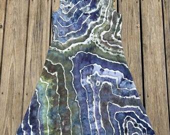 Ice Dyed Linen A-Line Tank Midi Dress
