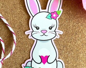 Some Bunny Loves You Rabbit Vinyl Sticker - Waterproof Kawaii Sticker - Cute Bunny