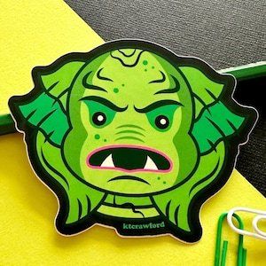 Black Lagoon Creature Monster Matte Vinyl Sticker