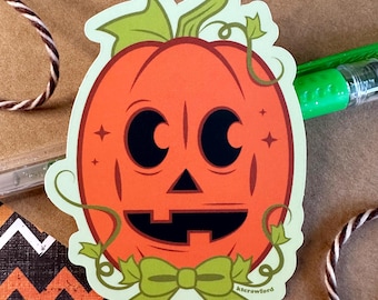 Jack o' Lantern Pumpkin Matte Vinyl Sticker