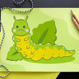 Green Caterpillar 10x8 Giclee Art Print