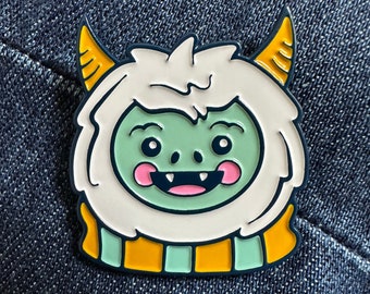 Cozy Yeti Enamel Pin - Cute Cryptid Pin - Kawaii Snow Monster