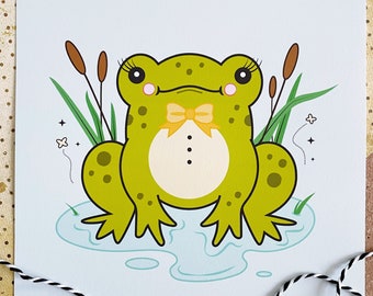 Dapper Frog Art Print - Kawaii - Cute Illustration - Home Decor