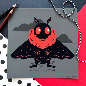 Mothman Cryptid 8x8 Giclee Art Print