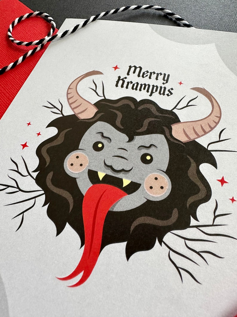 Merry Krampus Holiday Greeting Card Spooky Christmas Card image 2