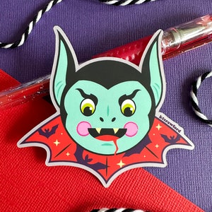 Fancy Vampire Monster Matte Vinyl Sticker