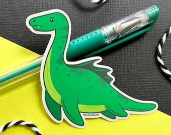 Nessie Sea Monster Vinyl Sticker - Waterproof Cryptid Sticker - Spooky Cute