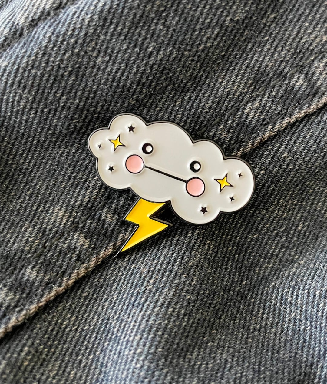 Gloomy Cloud Enamel Pin Kawaii Storm Cloud Pin Cute, Funny Weather Pin ...