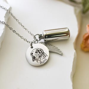 Pet Memorial Gifts, Pet Hair Necklace, Pet Loss Gifts, Dog Hair Keepsake, Personalized Photo, Custom Pet Gifts, Photo Necklace, Cat lover