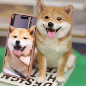 Custom 3D Felt Pet Portrait: Needle Felted Dog Memorial Gift