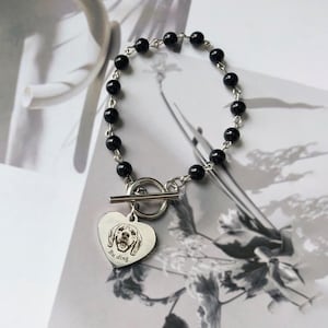 Custom Pet Memorial Bracelet: Personalized Photo & Name, Titanium Keepsake