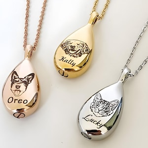 Pet Memorial Gifts Pet Hair Memorial Necklace Pet Loss Gifts Dog Hair Keepsake Personalized Photo Custom pet Gifts Pet Memorial Jewelry