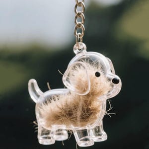 Tierhaare Schlüsselanhänger, Hund Schlüsselanhänger, Katzenhaare Andenken, Haustier-Memorial Schmuck, Haustier-Memorial Geschenke, Haustier-Verlust Geschenke