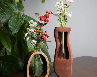 Custom Walnut Wooden Vase,Personalized Flower Holder,Unique Gift for Her,Gift for Mom,Home Decoration,Eco-Friendly Décor,Thoughtful Keepsake