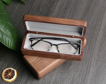 Estuche personalizado de nogal para gafas, soporte de gafas de madera a medida