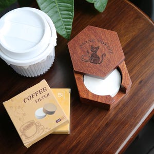Portafiltro per caffè in legno massello di sapele - Scatola portafiltro per caffè da 51/53/58 mm - Accessori per caffè per la casa - Strumenti per barista - Organizzatore per cucina