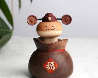 Wooden Chinese New Year Snake Ornament, Lucky Home Decor