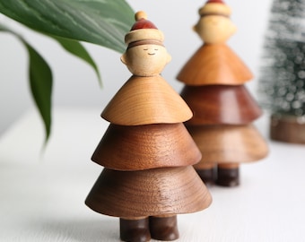 Wooden Christmas Tree Boy for Holiday Decor,Gift for Women/Girls,Table decoration,Personalized Gifts