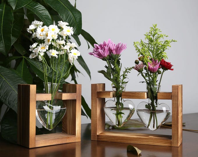 Custom Heart-Shaped Plant Propagation Station,Gift for Plant Lovers,Plant Mom Home Decor, Desk/Office Décor,Housewarming & Dorm Planter Gift