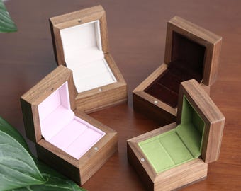 Personalized Walnut Ring Box,Custom Engraved Engagement Ring Holder,Wedding Keepsake, Anniversary Gift