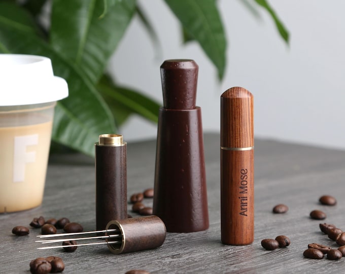 2pcs Wooden Espresso Coffee Stirrer WDT Tool, Custom Engraving, Barista Gift