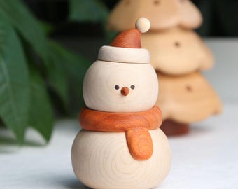 Wooden Christmas Snowman for Holiday Decor,Christmas Gift for Women/Girls,Wooden Christmas Table decoration,Personalized Christmas Gifts