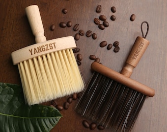 2pcs Wooden Coffee Bar Cleaning Brush, Custom Engraving, Barista Gift