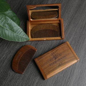 Juego de peine y espejo de madera personalizados, regalo con nombre personalizado, regalo de dama de honor, regalos de despedida de soltera, regalos de boda, espejo de madera grabado para madre
