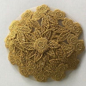 Gold Embroidered Kippah