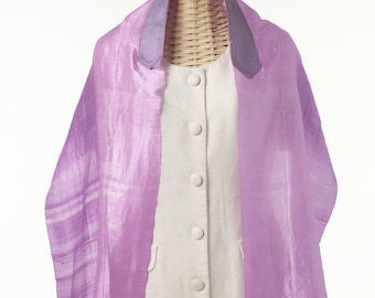 Purple Semi-Sheer Silk Tallit