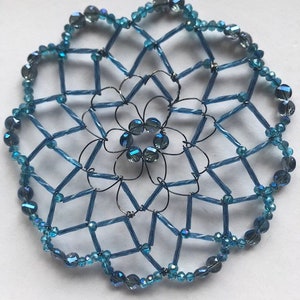 Light Sapphire Blue Kippah with Crystals