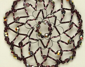 Kippah da donna in cristallo ametista fatto a mano