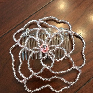 Pink Flower with Crystal Center