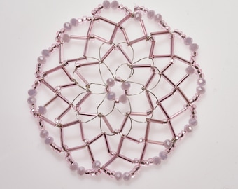 Handmade Pink Crystal Women's Kippah