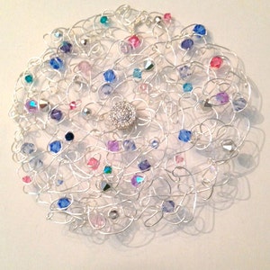 Beautiful Multi Colored Wire Swarovski Crystal Kippah