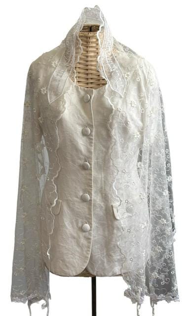 New Sheer Floral Embroidered and Beaded Organza Tallit
