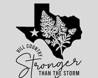 Hill Country Strong Sublimation PNG, Vintage Texas Wildflower Digital Download, Western Floral State Pride PNG for Sublimation Crafts