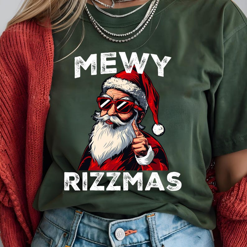 Mewy Rizzmas PNG , Merry Rizzmas Png, Santa Bruh Christmas PNG, Rizz ...