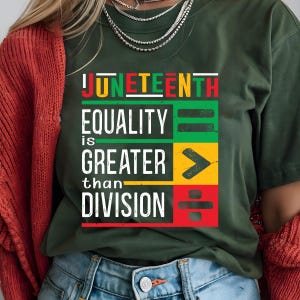 Juneteenth Equality Is Greater Than Division Hoodie Equal Rights Math Symbol TS11 main image 1