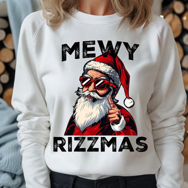 The Word Rizzmas Mewy Rizzmas PNG , Merry Rizzmas Png, Santa Bruh Christmas PNG, Rizz ...