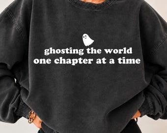 Ghosting The World Png, Halloween Ghost Reading Book Png, Book Lover Shirt Design, Cozy Autumn PNG, Vintage Ghost PNG, Spooky Bookish PNG