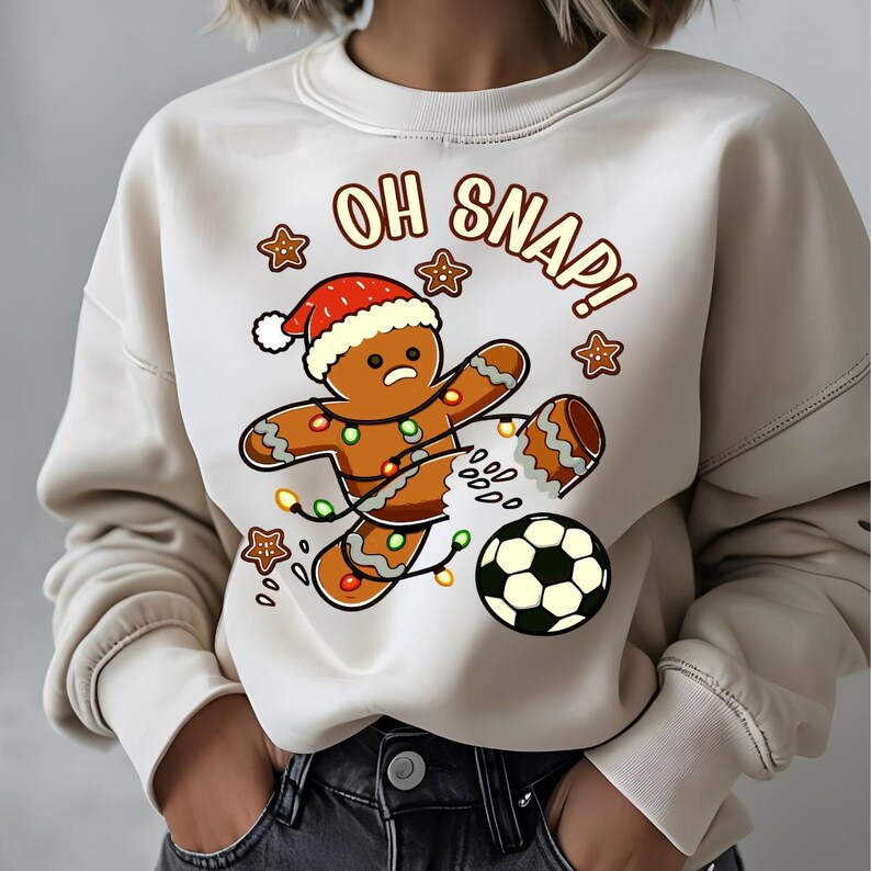 Pink Oh Snap Gingerbread Man Christmas Pullover Sweatshirt