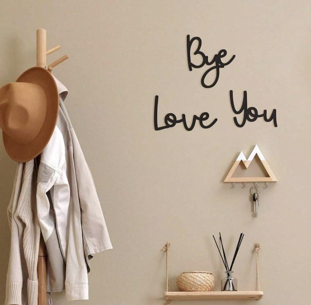 Love You Bye Wood Sign - Boho Wall Decor, Entryway Art - Etsy