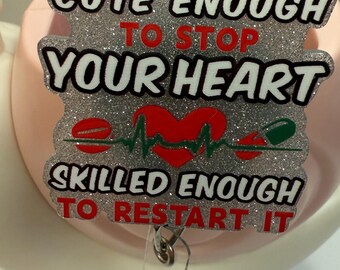 Süß genug, Badge Reel, Krankenschwester Ausweis Reel, Ausweis Reel, Krankenschwester, Ausweis Reel, Geschenk